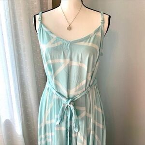 Torrid Light Blue and White Midi Dress